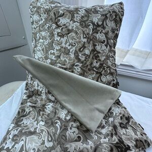 Taupe and Sand Velvet Accent Pillow Covers - 2